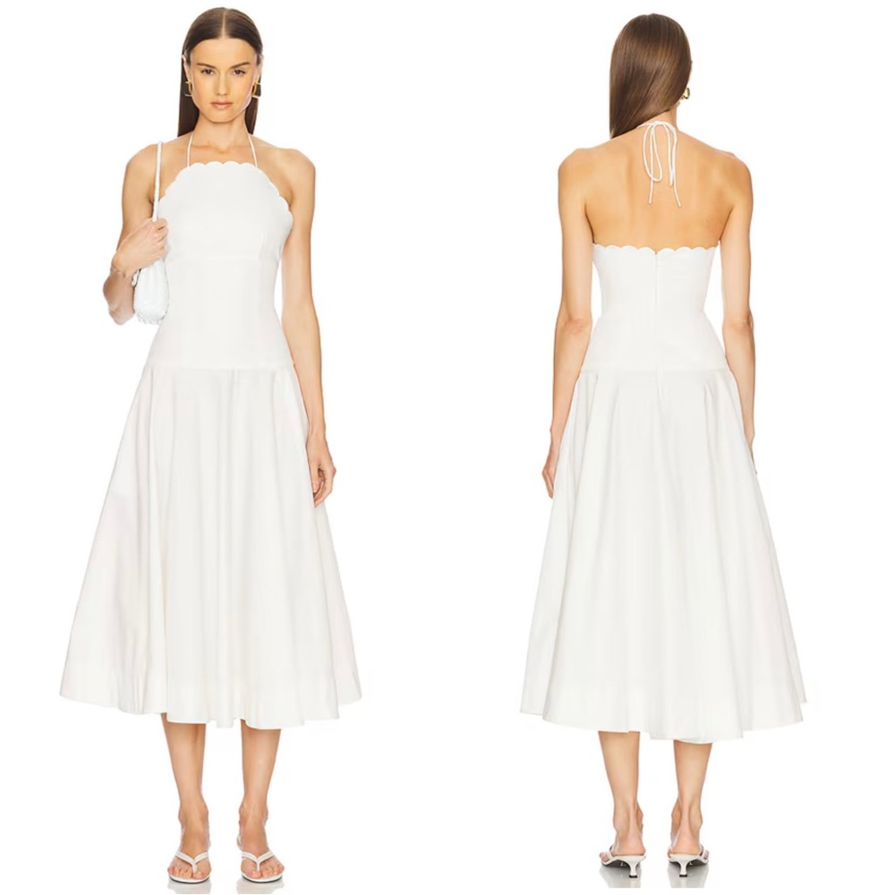 L’Academie by Marianna Brenna Midi Dress in White